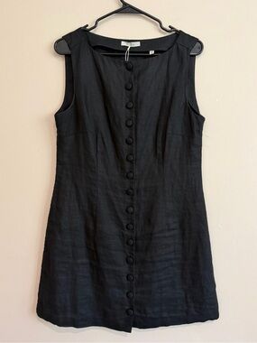 vince black linen dress Vince A-Line Short Dress